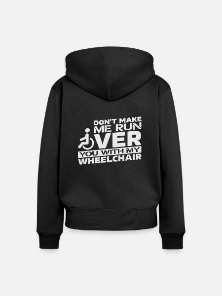 Rollstuhl Rollstuhlfahrer Rollstuhlfahrerin Rolli - Frauen Premium Bio Zip Hoodie - Schwarz