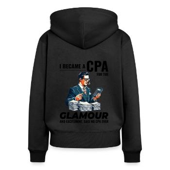 Chroniques de l’ACP : le glamour et l’excitation dévoilés - Sweat à capuche zippé Premium bio Femme - noir - Dos - Julia (174cm)