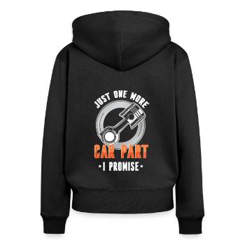 Funny Classic Car Shirt - Women's Premium Organic Zip Hoodie - black - Back - Julia (174cm)