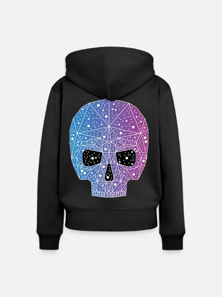 Galaktischer Todeskopf - Frauen Premium Bio Zip Hoodie - Schwarz