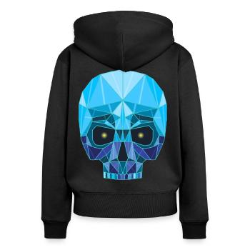 Sapphire skull - Women's Premium Organic Zip Hoodie - black - Back - Julia (174cm)
