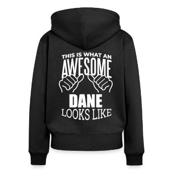 Dänemark Dänemark Dänemark - Frauen Premium Bio Zip Hoodie - Schwarz - Hinten - Julia (174cm)