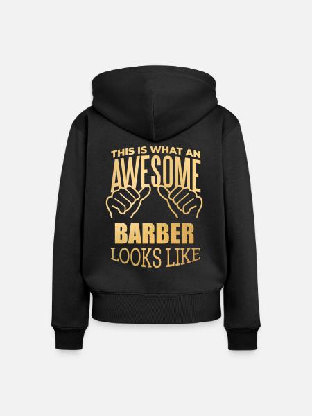 Barber Barber Barber - Frauen Premium Bio Zip Hoodie - Schwarz