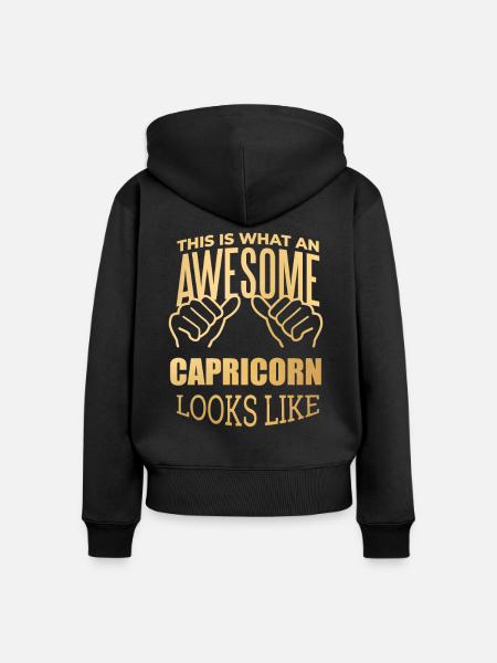 Steinbock Steinbock Steinbock - Frauen Premium Bio Zip Hoodie - Schwarz