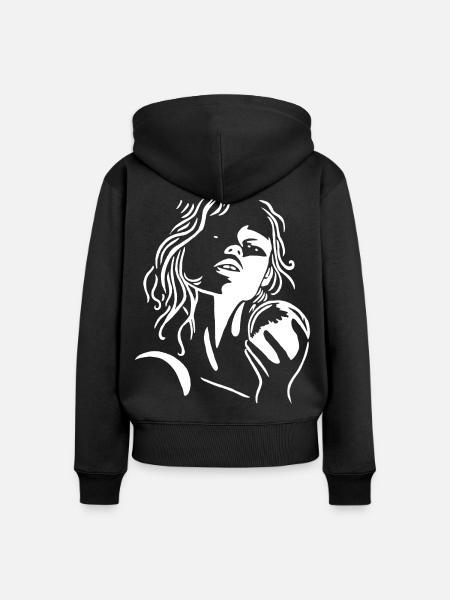 Ein bisschen Licht - Frauen Premium Bio Zip Hoodie - Schwarz