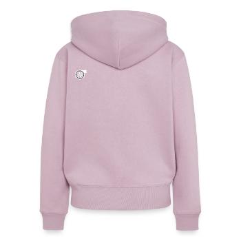 Tee-shirt turbo turbocompresseur - Sweat à capuche zippé Premium bio Femme - rose poudré - Dos - Julia (174cm)