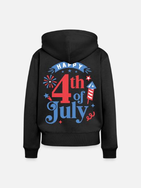 Frohen 4. Juli - Frauen Premium Bio Zip Hoodie - Schwarz