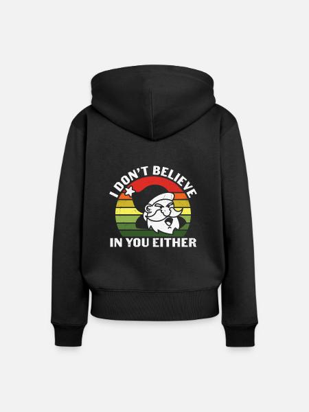 Weihnachtsmann Pullover -Weihnachten Geschenke - Frauen Premium Bio Zip Hoodie - Schwarz