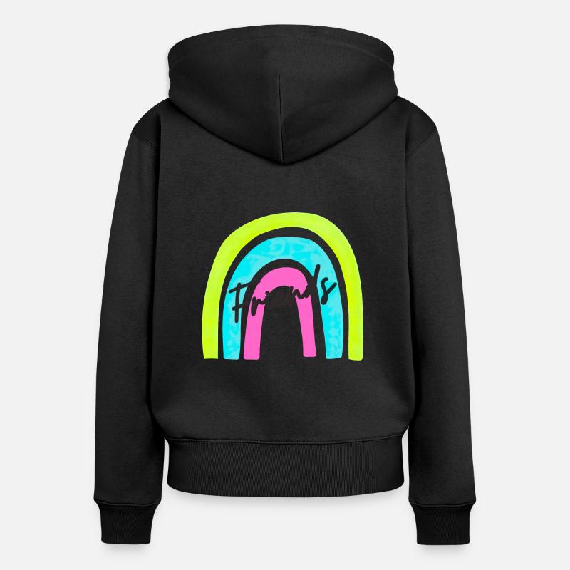 Amis Amis Amitié amicale - Sweat à capuche zippé Premium bio Femme - noir