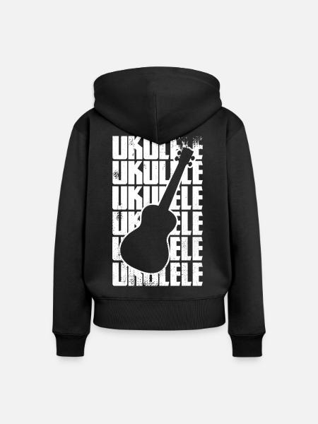 Lustige Ukulele - Frauen Premium Bio Zip Hoodie - Schwarz