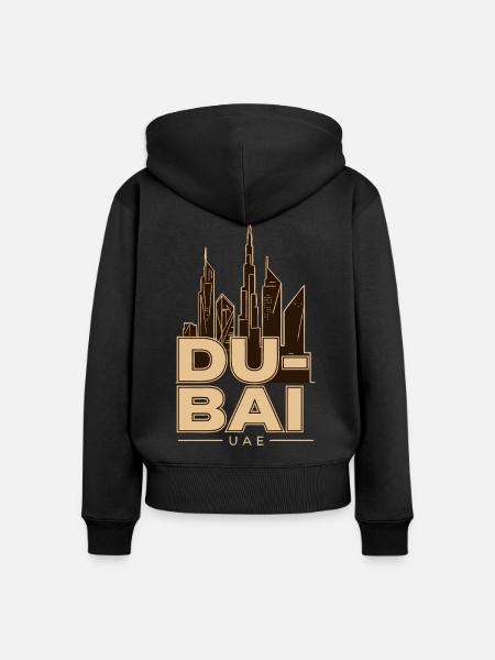 Dubai Skyline Burj Khalifa UAE - Frauen Premium Bio Zip Hoodie - Schwarz