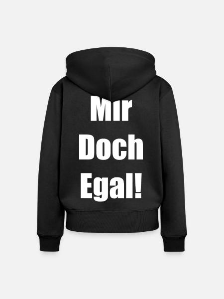 Mir Doch Egal! - Frauen Premium Bio Zip Hoodie - Schwarz
