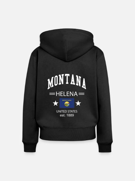 Montana - Frauen Premium Bio Zip Hoodie - Schwarz