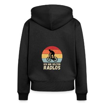 Je suis sans roues drôle en disant vélo - Sweat à capuche zippé Premium bio Femme - noir - Dos - Julia (174cm)