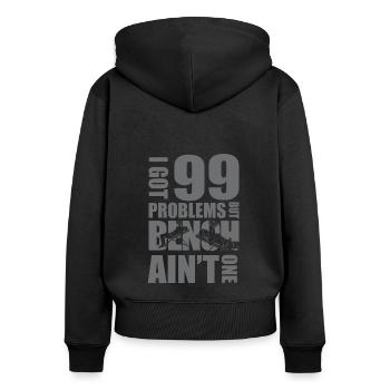 Bodybuilder Kraftsport Fitness Motiv - Frauen Premium Bio Zip Hoodie - Schwarz - Hinten - Julia (174cm)