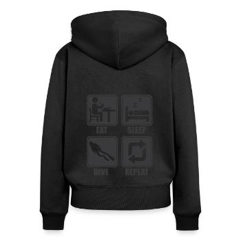 Taucher Tauchen Design Schnorcheln - Frauen Premium Bio Zip Hoodie - Schwarz - Hinten - Julia (174cm)