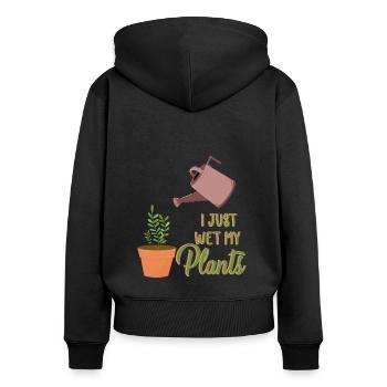 Garten Motiv Gärtner & Gärtnerin Spruch - Frauen Premium Bio Zip Hoodie - Schwarz - Hinten - Julia (174cm)