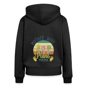 Garten Motiv Gärtner & Gärtnerin Spruch - Frauen Premium Bio Zip Hoodie - Schwarz - Hinten - Julia (174cm)