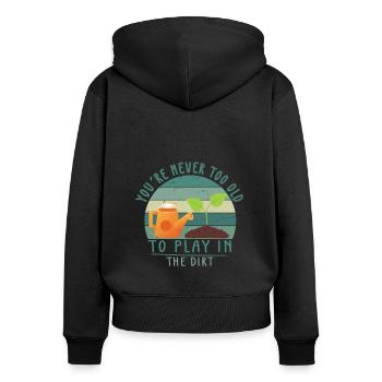 Garten Motiv Gärtner & Gärtnerin Spruch - Frauen Premium Bio Zip Hoodie - Schwarz - Hinten - Julia (174cm)