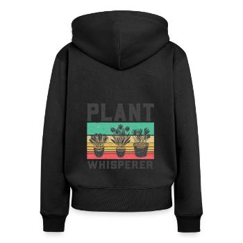 Garten Motiv Gärtner & Gärtnerin Spruch - Frauen Premium Bio Zip Hoodie - Schwarz - Hinten - Julia (174cm)