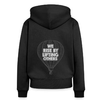 Heißluftballon & Ballon Fahrer Geschenk - Frauen Premium Bio Zip Hoodie - Schwarz - Hinten - Julia (174cm)