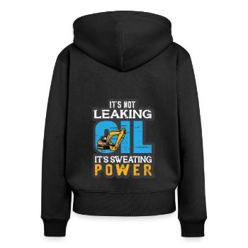 Lustiger Bagger Spruch für Baggerfahrer - Frauen Premium Bio Zip Hoodie - Schwarz - Hinten - Julia (174cm)