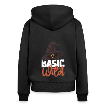 Grusel Halloweenspruch Spruch Halloween - Frauen Premium Bio Zip Hoodie - Schwarz - Hinten - Julia (174cm)