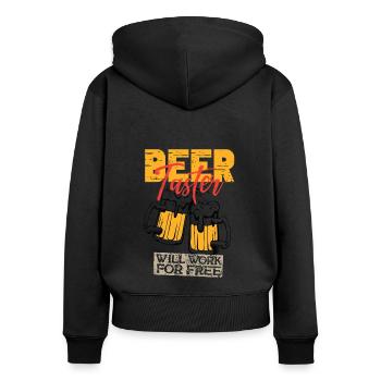 Feiern Bier Party Spruch I Biertrinken - Frauen Premium Bio Zip Hoodie - Schwarz - Hinten - Julia (174cm)