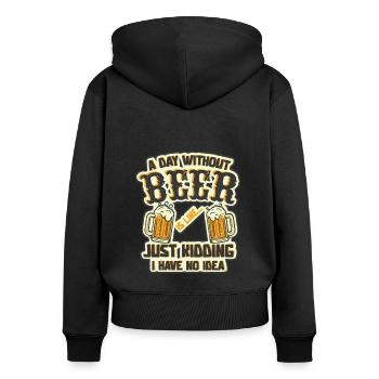 Feiern Bier Party Spruch I Biertrinken - Frauen Premium Bio Zip Hoodie - Schwarz - Hinten - Julia (174cm)