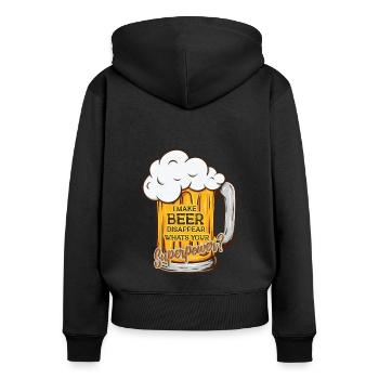 Feiern Bier Party Spruch I Biertrinken - Frauen Premium Bio Zip Hoodie - Schwarz - Hinten - Julia (174cm)