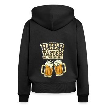 Feiern Bier Party Spruch I Biertrinken - Frauen Premium Bio Zip Hoodie - Schwarz - Hinten - Julia (174cm)