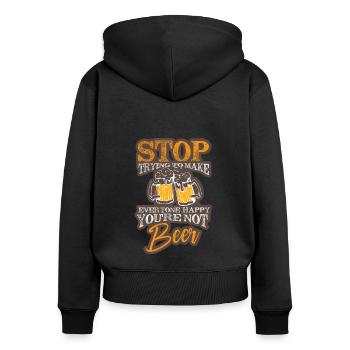 Feiern Bier Party Spruch I Biertrinken - Frauen Premium Bio Zip Hoodie - Schwarz - Hinten - Julia (174cm)