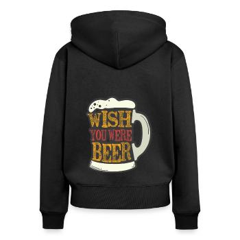 Feiern Bier Party Spruch I Biertrinken - Frauen Premium Bio Zip Hoodie - Schwarz - Hinten - Julia (174cm)