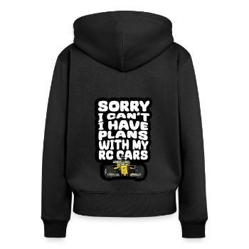 RC Auto Hobby Spruch Ferngestuertes Auto - Frauen Premium Bio Zip Hoodie - Schwarz - Hinten - Julia (174cm)
