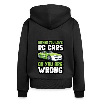 RC Auto Hobby Spruch Ferngestuertes Auto - Frauen Premium Bio Zip Hoodie - Schwarz - Hinten - Julia (174cm)
