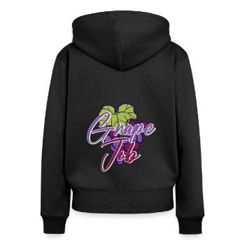 Winzer Wein Spruch für Weinliebhaber - Frauen Premium Bio Zip Hoodie - Schwarz - Hinten - Julia (174cm)