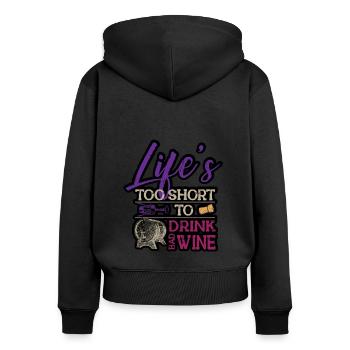 Winzer Wein Spruch für Weinliebhaber - Frauen Premium Bio Zip Hoodie - Schwarz - Hinten - Julia (174cm)