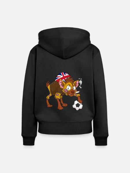 Hyäne Fan England - Frauen Premium Bio Zip Hoodie - Schwarz