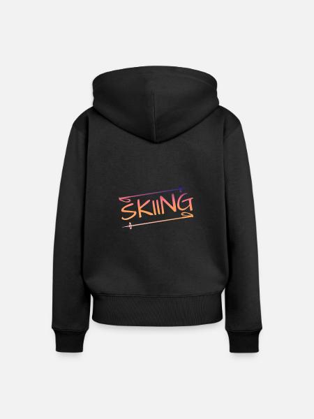 Skiing skiing - Frauen Premium Bio Zip Hoodie - Schwarz