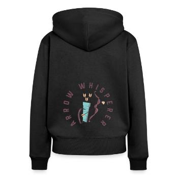 Lustiger Bogensport Spruch Bogenschießen - Frauen Premium Bio Zip Hoodie - Schwarz - Hinten - Julia (174cm)