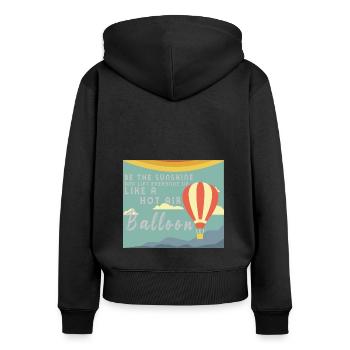 Heißluftballon & Ballon Fahrer Geschenk - Frauen Premium Bio Zip Hoodie - Schwarz - Hinten - Julia (174cm)