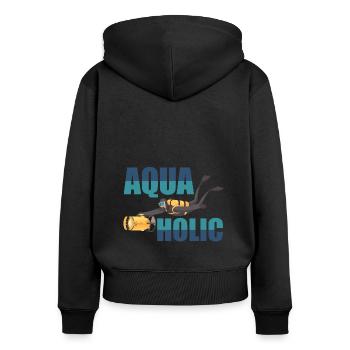 Taucher Tauchen Design Schnorcheln - Frauen Premium Bio Zip Hoodie - Schwarz - Hinten - Julia (174cm)