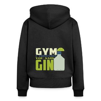 Bodybuilder Kraftsport Fitness Motiv - Frauen Premium Bio Zip Hoodie - Schwarz - Hinten - Julia (174cm)