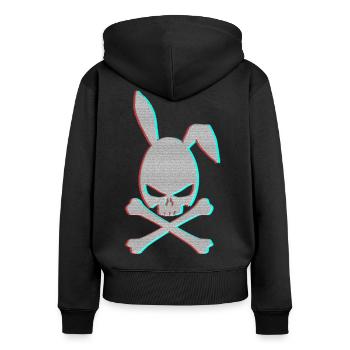 Happy Easter, skull - Sweat à capuche zippé Premium bio Femme - noir - Dos - Julia (174cm)