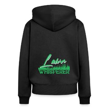 Rasenmäh Motiv I Rasenmäher für Gärtner - Frauen Premium Bio Zip Hoodie - Schwarz - Hinten - Julia (174cm)