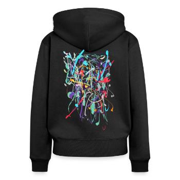 Abstract - Women's Premium Organic Zip Hoodie - black - Back - Julia (174cm)