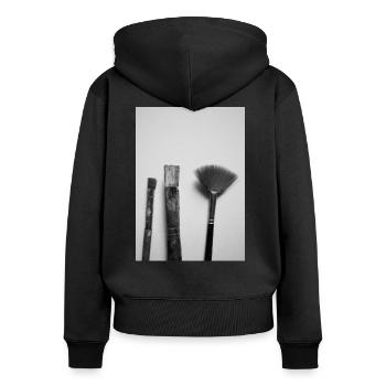 brush - Women's Premium Organic Zip Hoodie - black - Back - Julia (174cm)
