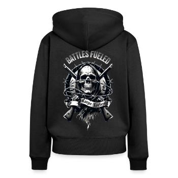 Hunter s Wrath - Women's Premium Organic Zip Hoodie - black - Back - Julia (174cm)