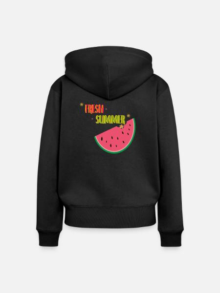 Fresh Summer - Frauen Premium Bio Zip Hoodie - Schwarz