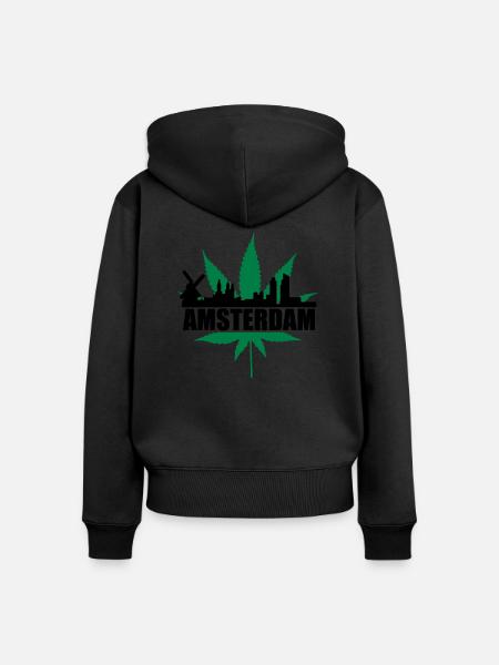 amsterdam skyline - Frauen Premium Bio Zip Hoodie - Schwarz